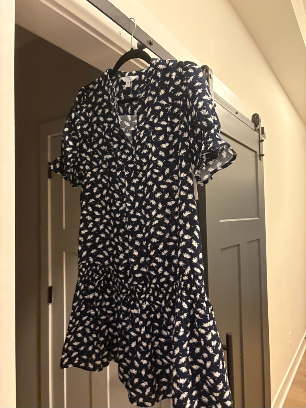 Time and Tru Women's Cotton Double Cloth Mini Dress with Drop Waist NWT